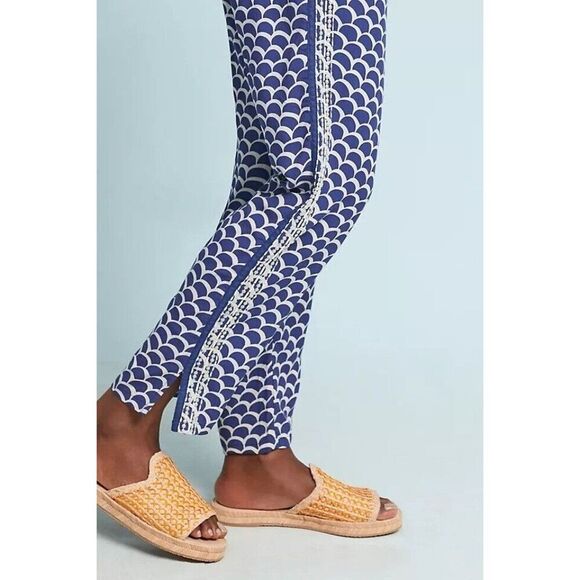 Anthropologie Pull on Blue Beaded Joggers Women's Medium Mermaid Vacation - Picture 3 of 11